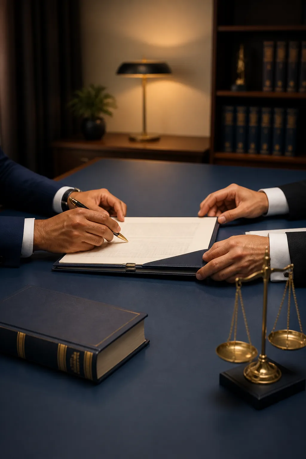 CA and Advocate reviewing client documents together at a professional desk