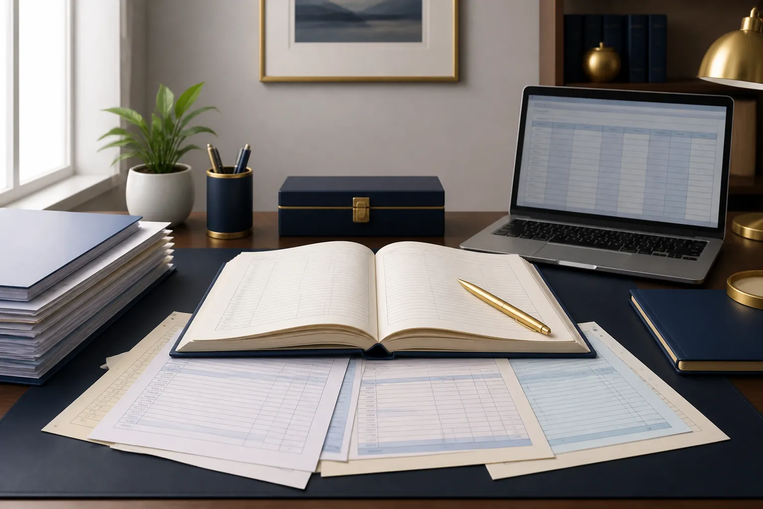 CA Deepak Gupta's professional desk with income tax documents and ledger